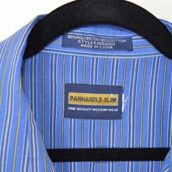 Panhandle Slim Pearl Snap Western Striped Shirt, XXL? - Picture 4 of 7